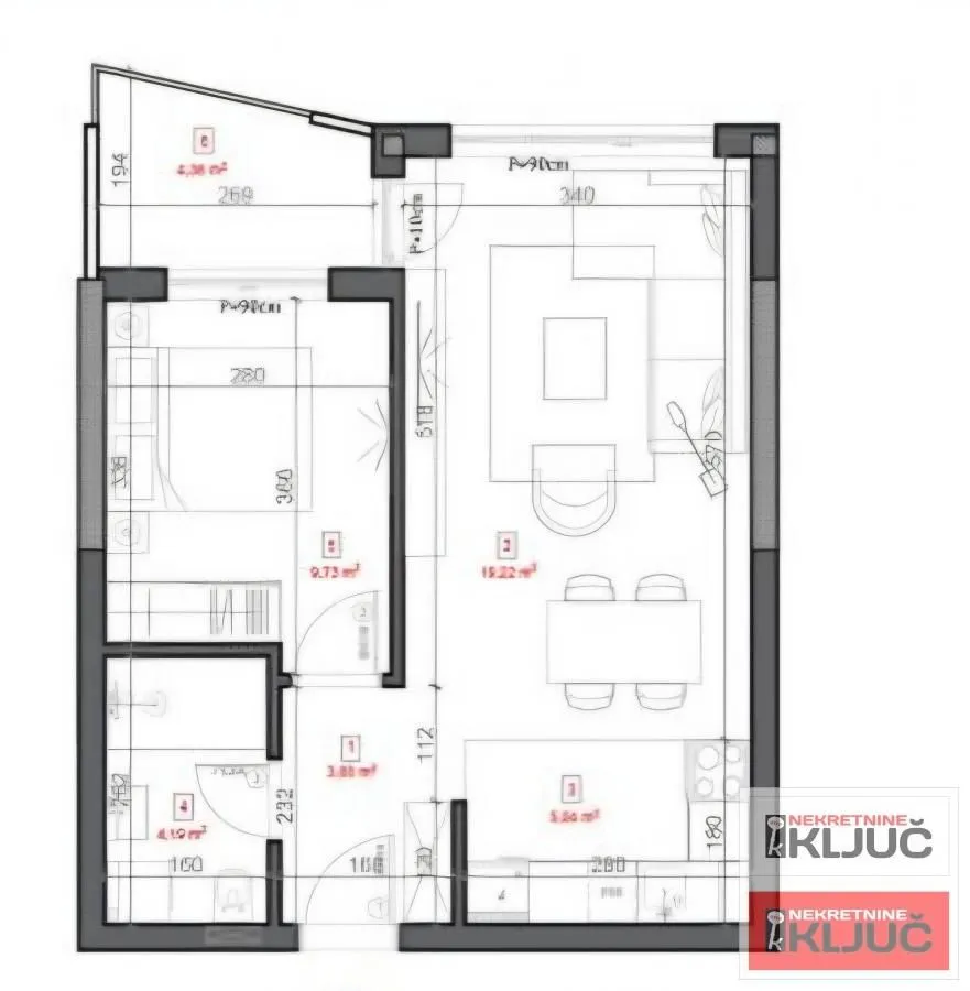 Sale, two bedroom apartment, 45m², Sremska Kamenica, Petrovaradin