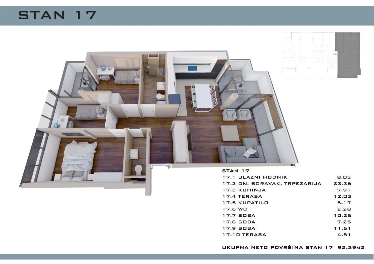 Sale, four bedroom apartment, 92m², Cvetkova Pijaca, Zvezdara Sve Podlokacije
