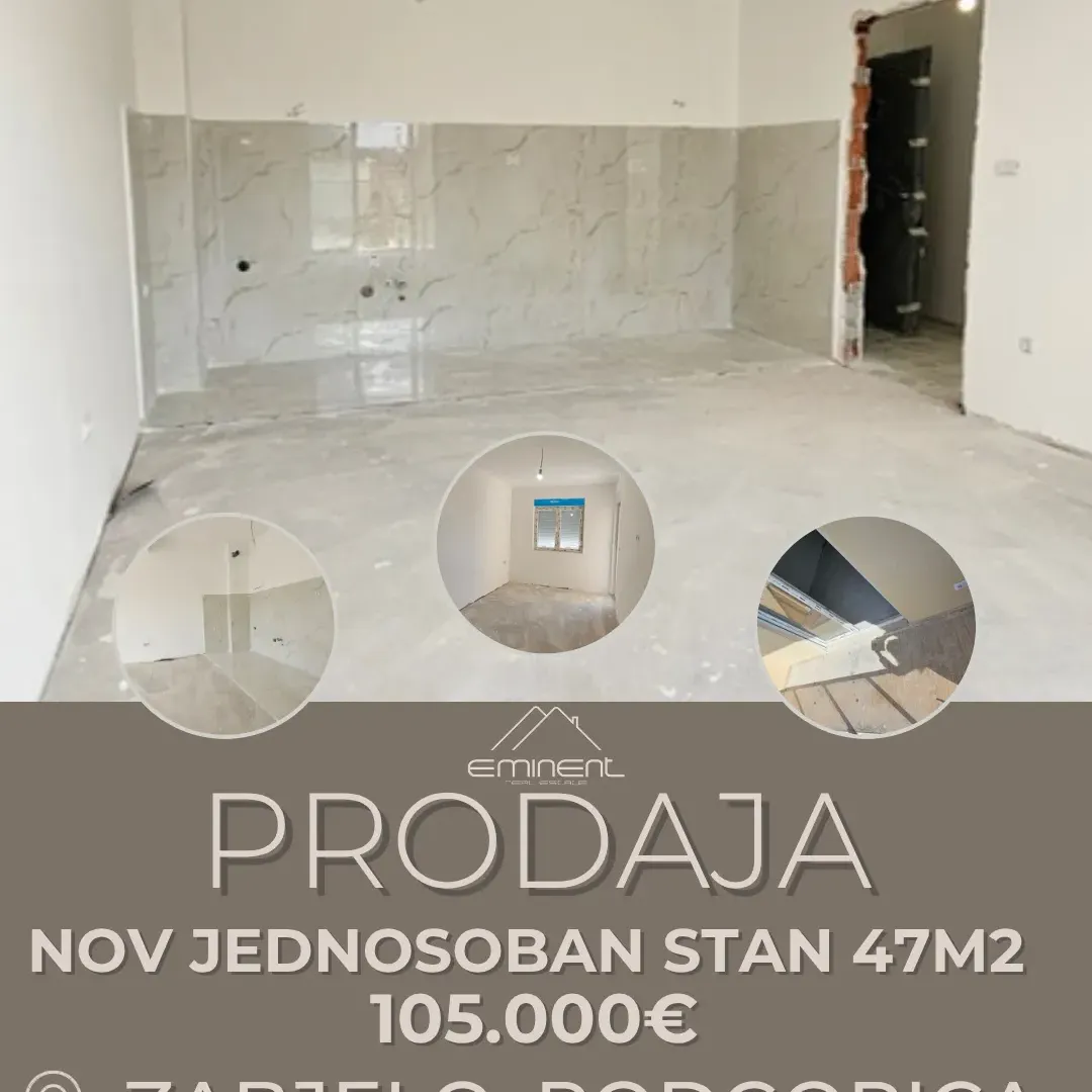 Prodaja, jednosoban stan, 47m², Zabjelo, Podgorica
