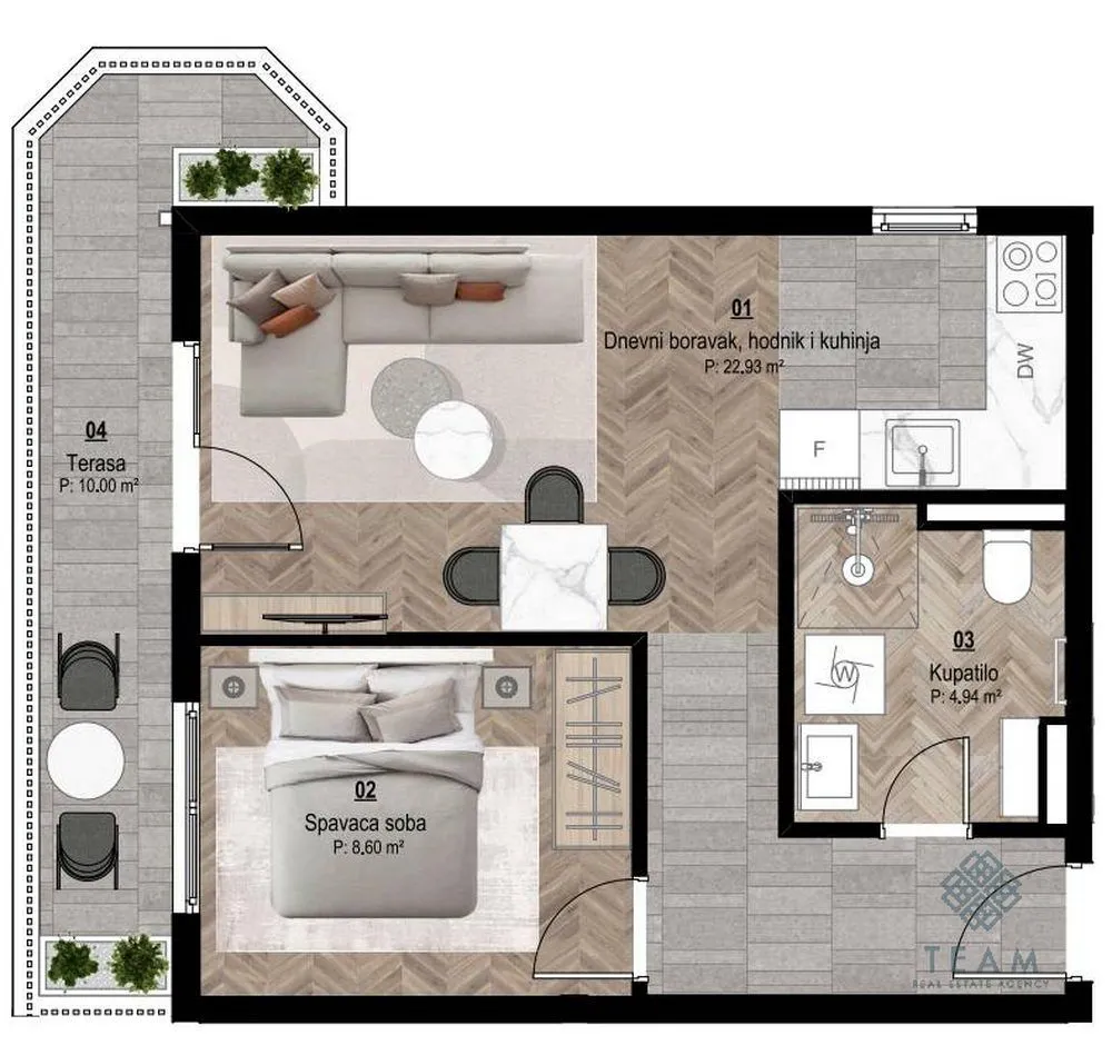 Sale, one bedroom apartment, 46m², Centar, Kolašin