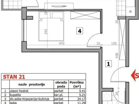 Sale, two bedroom apartment, 49m², Sremska Kamenica, Petrovaradin