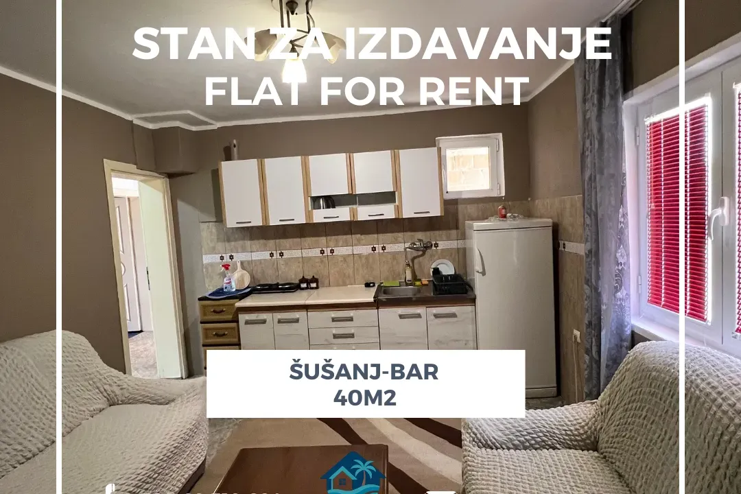 Rent, one bedroom apartment, 40m², Šušanj, Bar