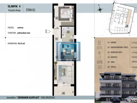 Prodaja, jednosoban stan, 38m², Vrnjačka Banja, Srbija - image 2