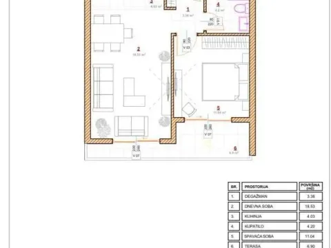 Sale, one bedroom apartment, 48m², Pinješ, Ulcinj - image 4