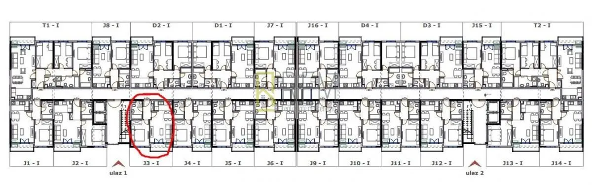 Prodaja, jednosoban stan, 41m², Stari Aerodrom, Podgorica