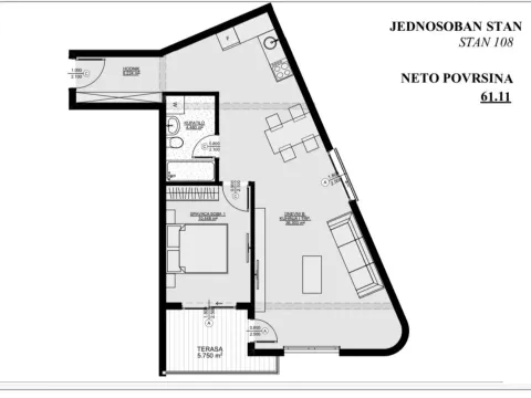 Sale, one bedroom apartment, 61m², Ulcinjsko Polje, Ulcinj - image 2