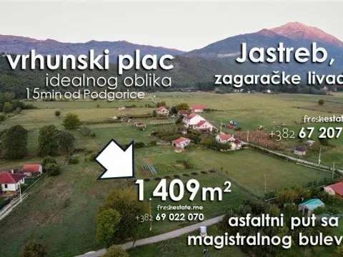 Sale, land lot, 1409m², Danilovgrad, Crna Gora