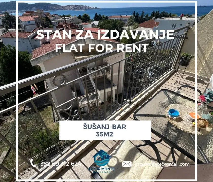 Izdavanje, stan, 35m², Šušanj, Bar