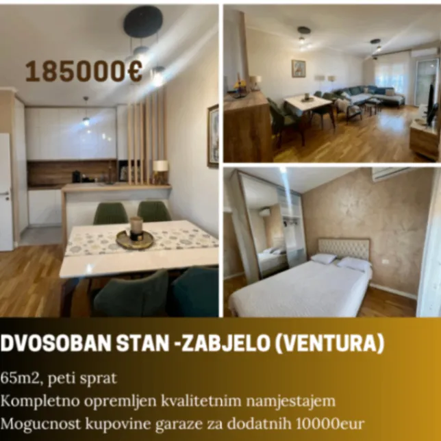 Prodaja, dvosoban stan, 65m², Zabjelo, Podgorica