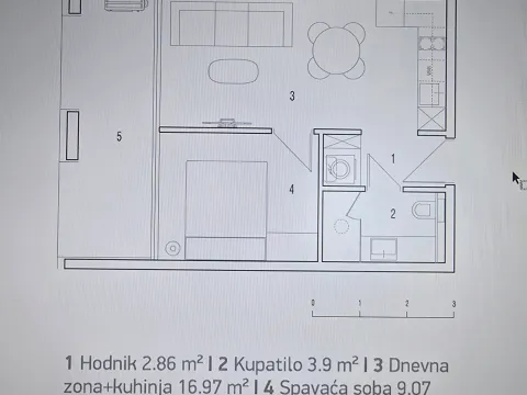 Sale, one bedroom apartment, 42m², Centar, Budva - image 2