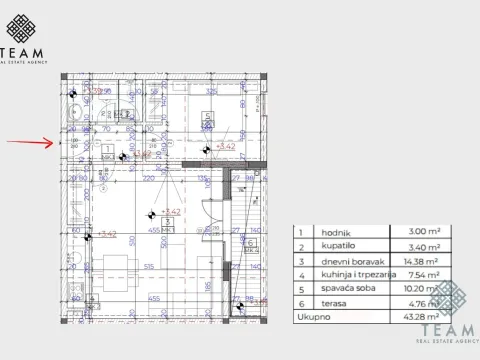Prodaja, jednosoban stan, 43m², Donja Lastva, Tivat - image 7