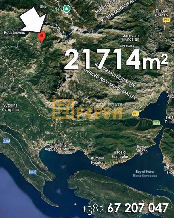 Prodaja, plac, 21714m², Herceg Novi, Crna Gora