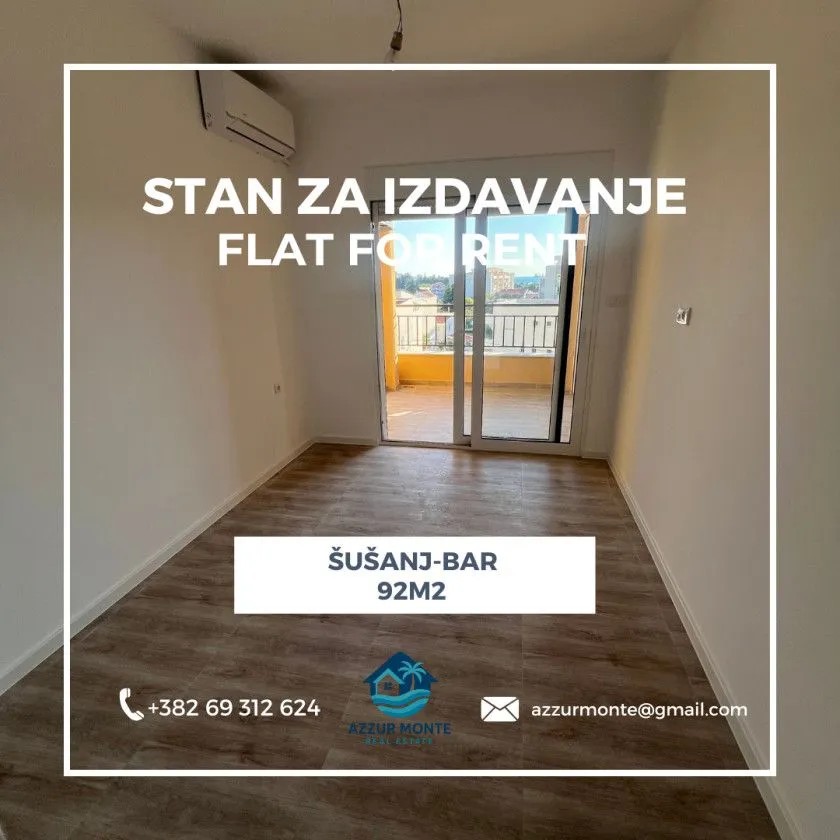 Rent, apartment, 92m², Šušanj, Bar