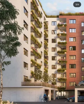 Exterior of a modern residential building with terraces and landscaped greenery. - image 7