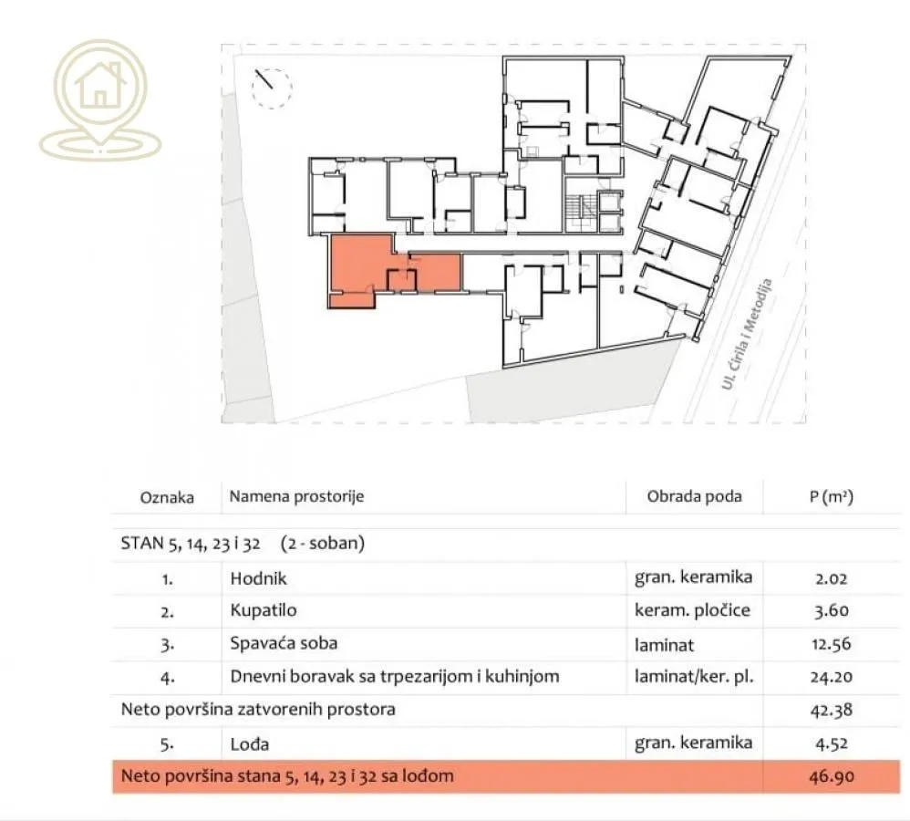 Sale, one bedroom apartment, 47m², Medijana, Niš