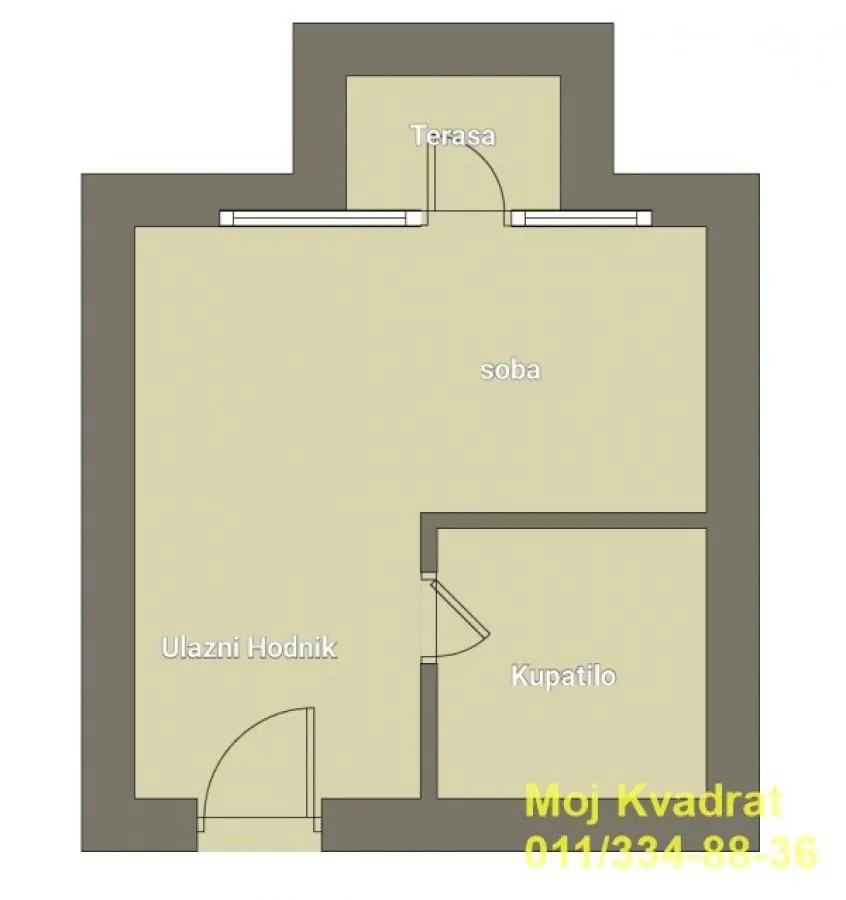 Sale, studio apartment, 27m², Savski Venac, Beograd