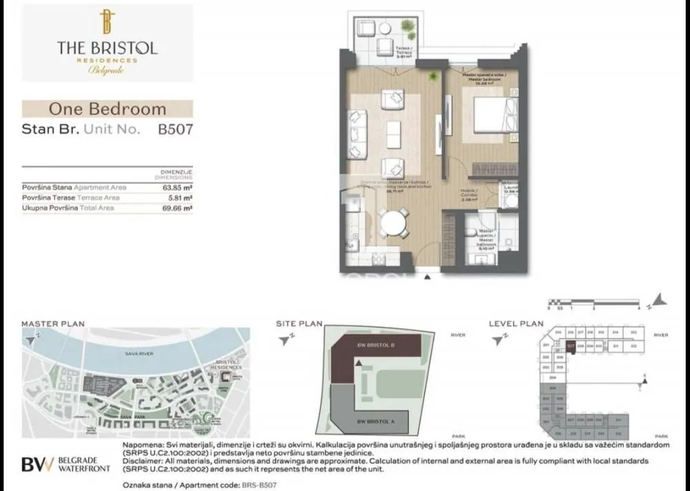 Sale, two bedroom apartment, 70m², Savski Venac, Beograd