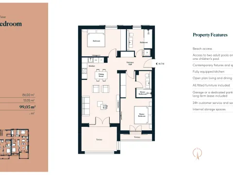 Sale, two bedroom apartment, 92m², Luštica Bay, Tivat - image 7