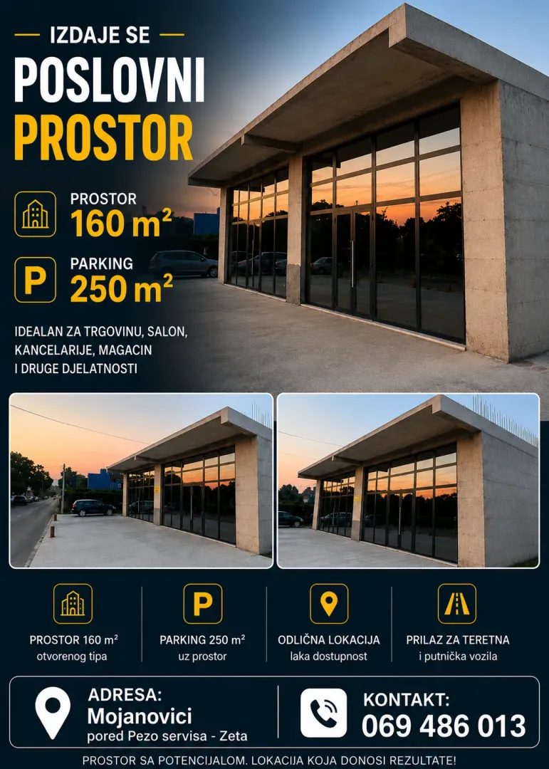 Rent, office space, 160m², Zeta, Podgorica