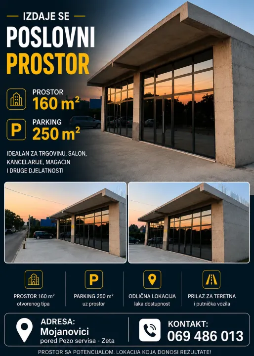 Rent, office space, 160m², Zeta, Podgorica