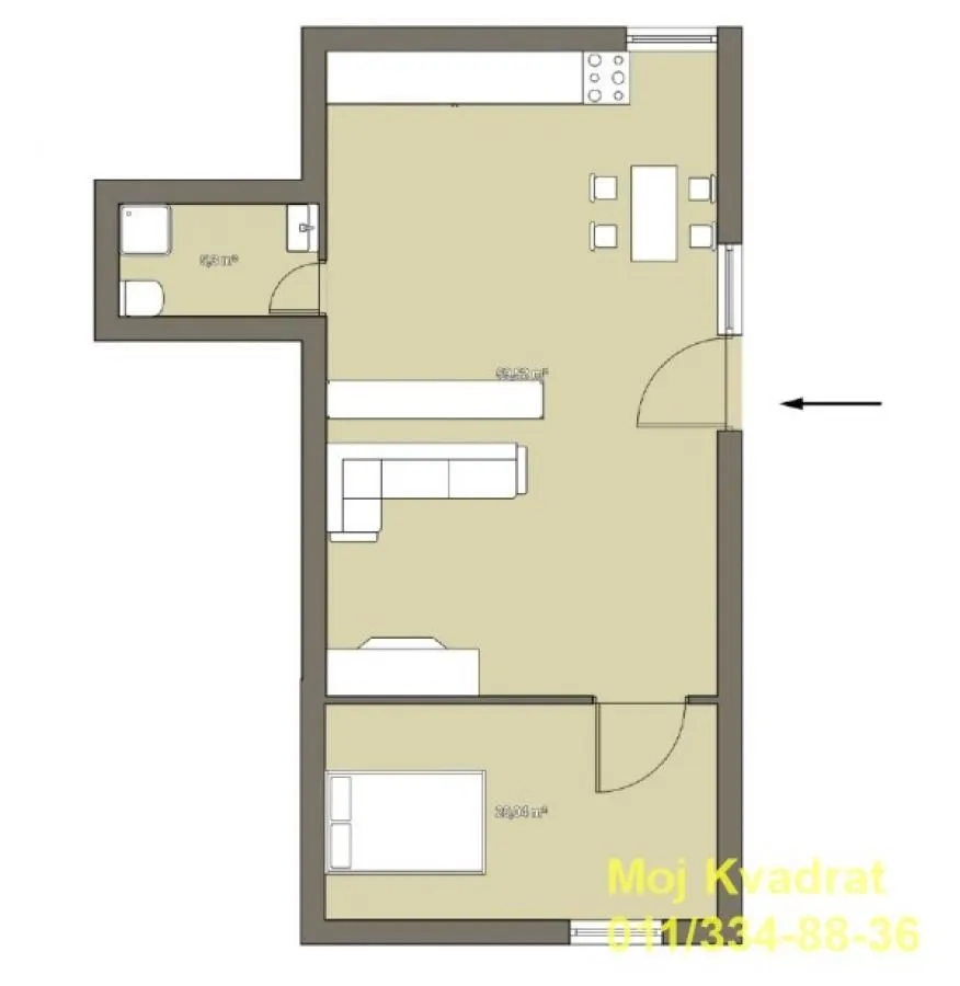 Prodaja, dvosoban stan, 37m², Stari Grad, Beograd