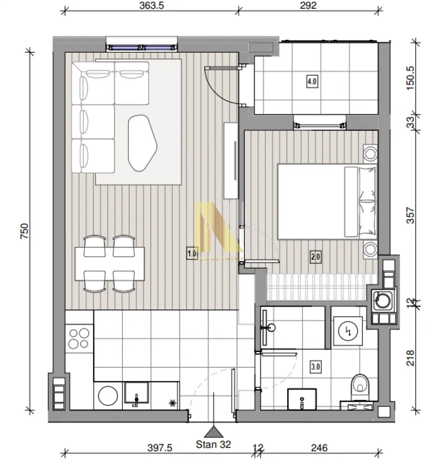 Prodaja, dvosoban stan, 46m², Nova Pazova, Stara Pazova