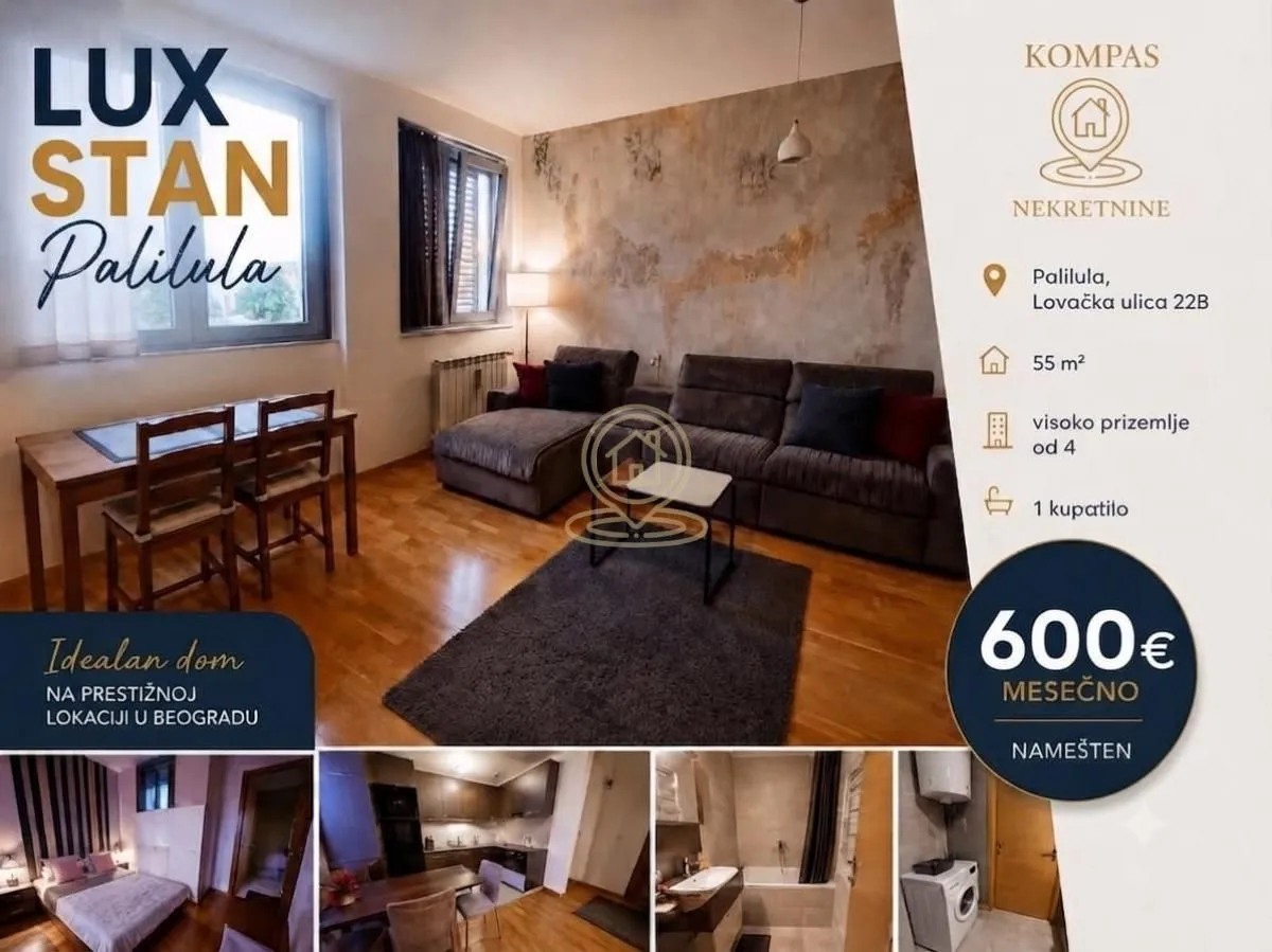Rent, two bedroom apartment, 55m², Višnjica, Palilula Sve Podlokacije