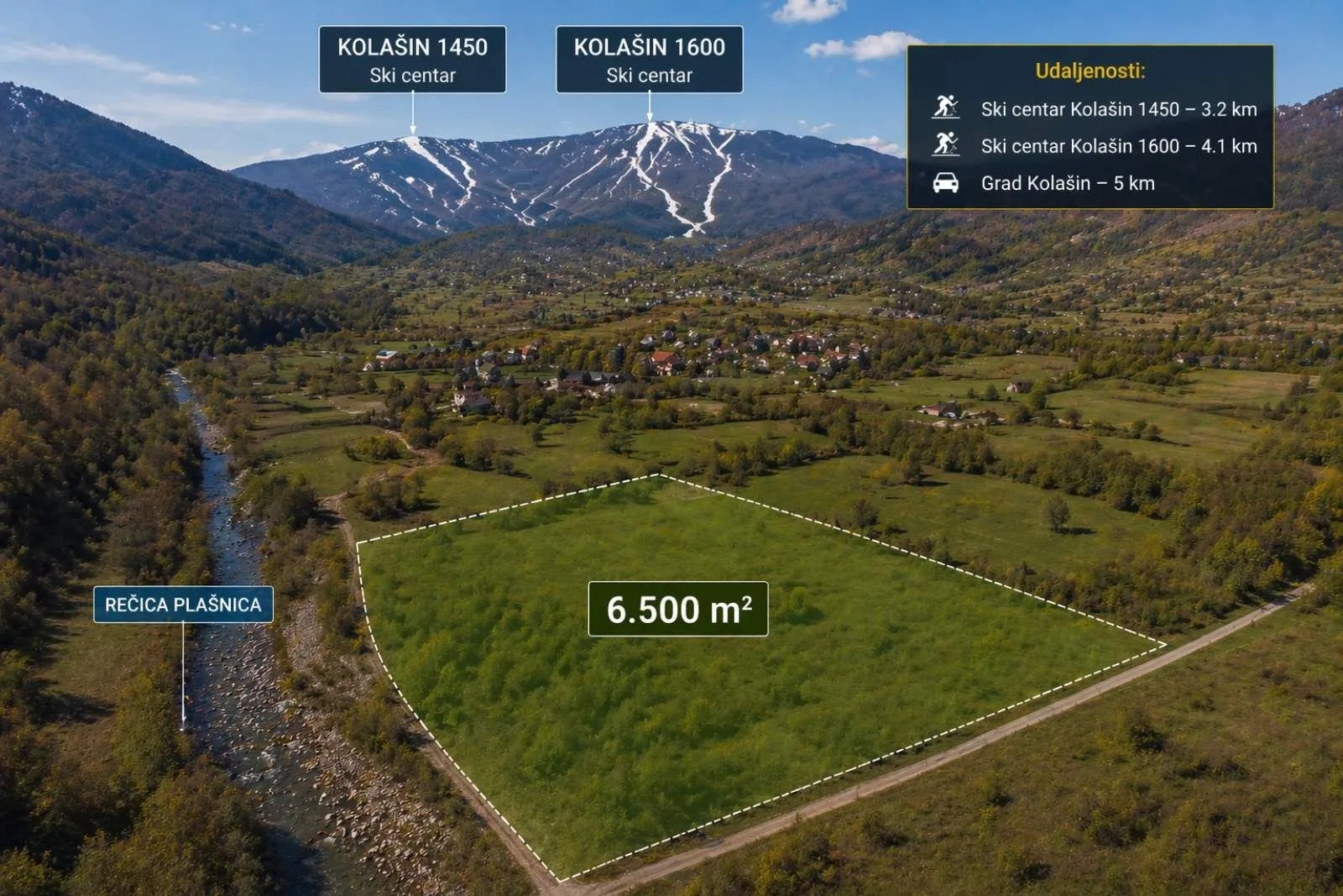 Prodaja, plac, 6500m², Blatina, Kolašin