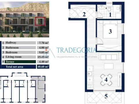 Prodaja, jednosoban stan, 41m², Prčanj, Kotor - image 21