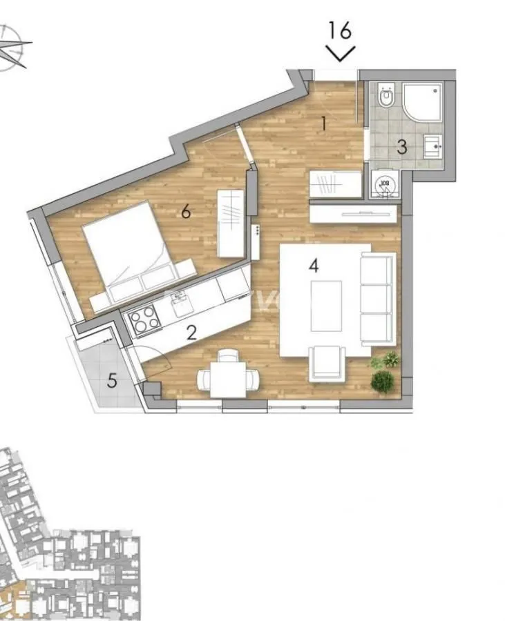 Prodaja, dvosoban stan, 44m², Podbara, Novi Sad Sve Podlokacije