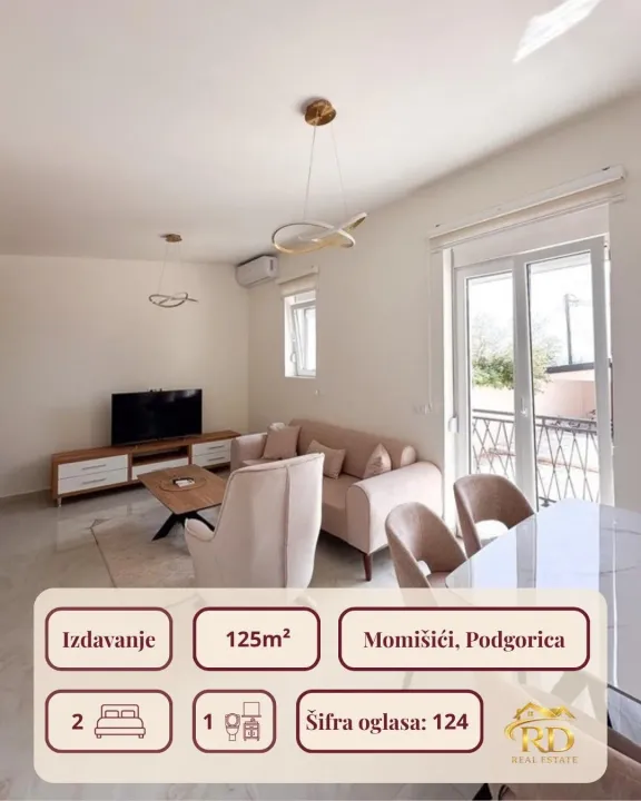 Rent, two bedroom apartment, 125m², Momišići, Podgorica