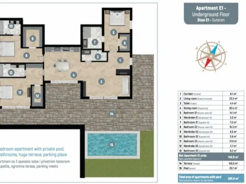 Sale, three bedroom apartment, 246m², Donja Lastva, Tivat - image 3