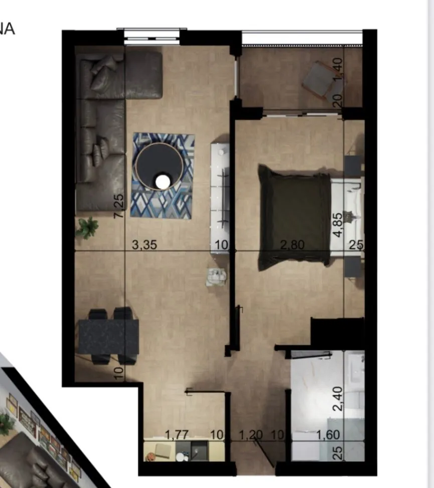 Sale, one bedroom apartment, 51m², Ilino, Bar