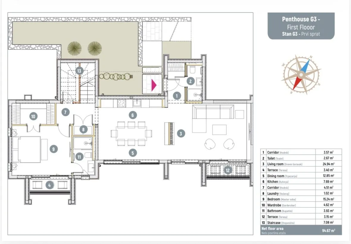 Prodaja, dvosoban stan, 164m², Donja Lastva, Tivat
