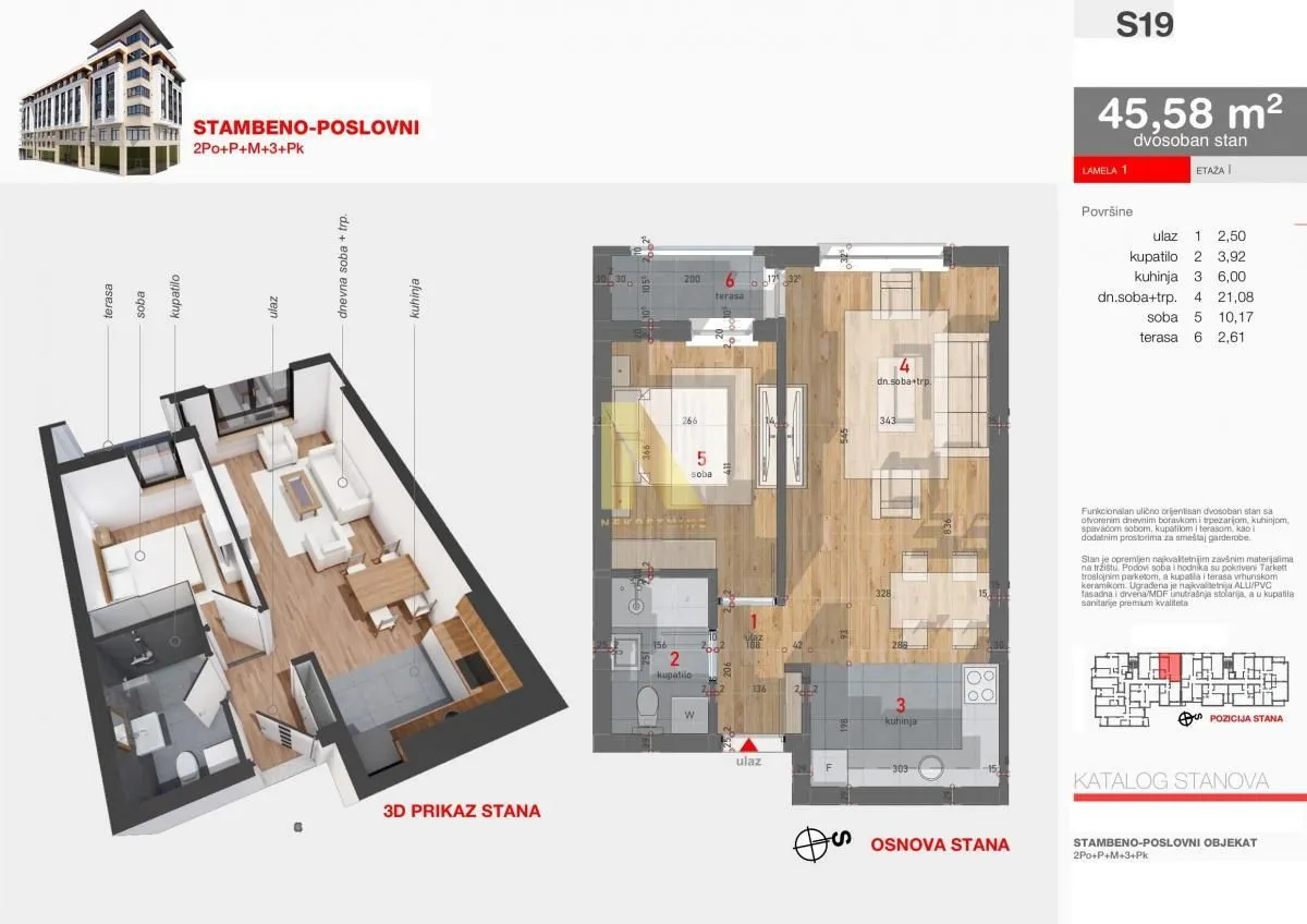 Prodaja, dvosoban stan, 46m², Centar, Novi Sad