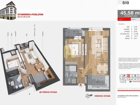 Sale, two bedroom apartment, 46m², Centar, Novi Sad - image 2