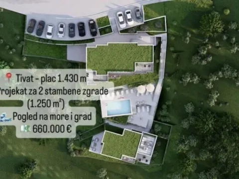 Prodaja, plac, 1430m², Tivat, Crna Gora