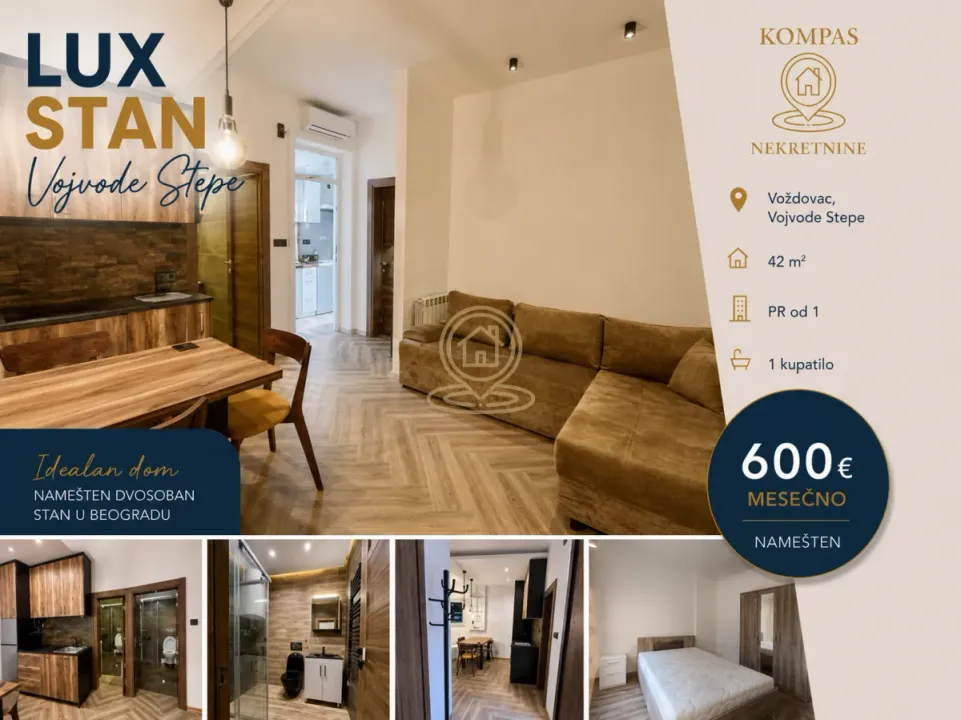 Rent, two bedroom apartment, 42m², Voždovac Sve Podlokacije, Beograd