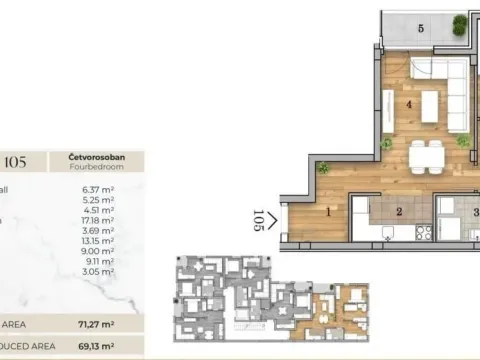 Sale, four bedroom apartment, 69m², Telep, Novi Sad Sve Podlokacije - image 9