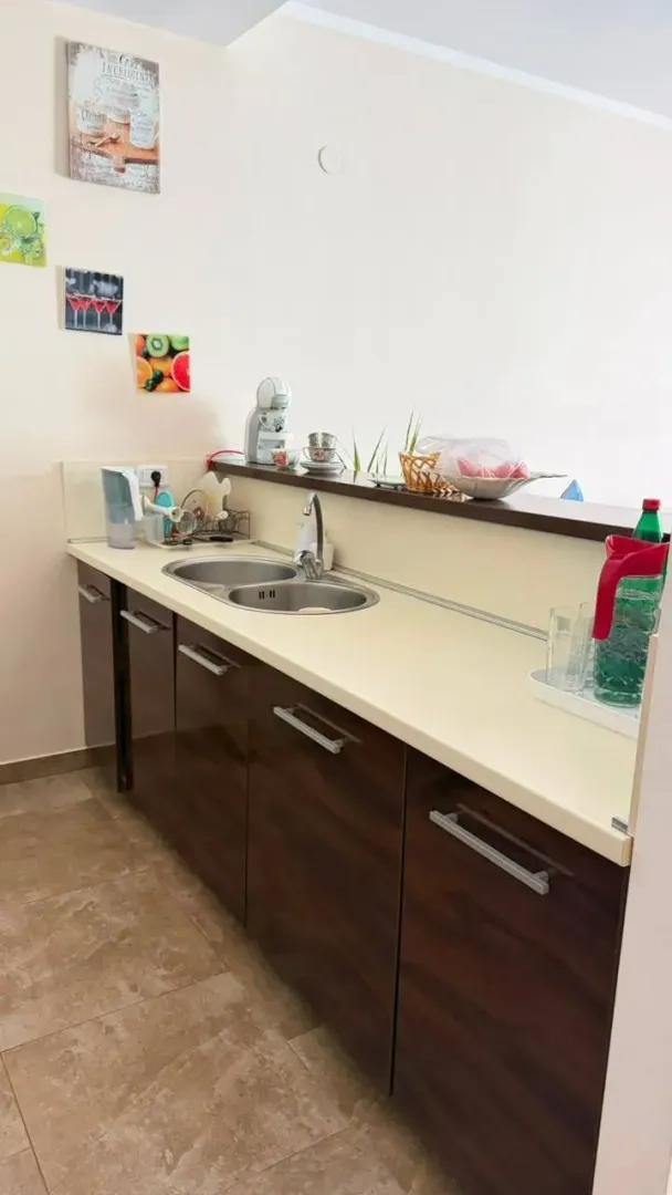 Kitchen unit with sink and countertop.