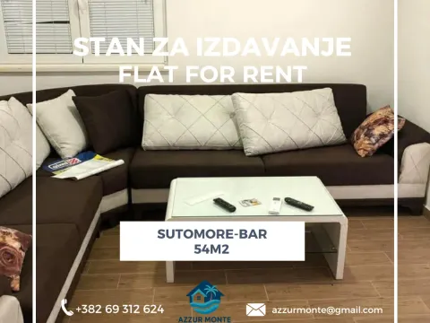 Izdavanje, jednosoban stan, 54m², Sutomore, Bar - image 1