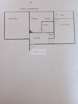 Osnova dvosobnog stana sa rasporedom prostorija. - image 11
