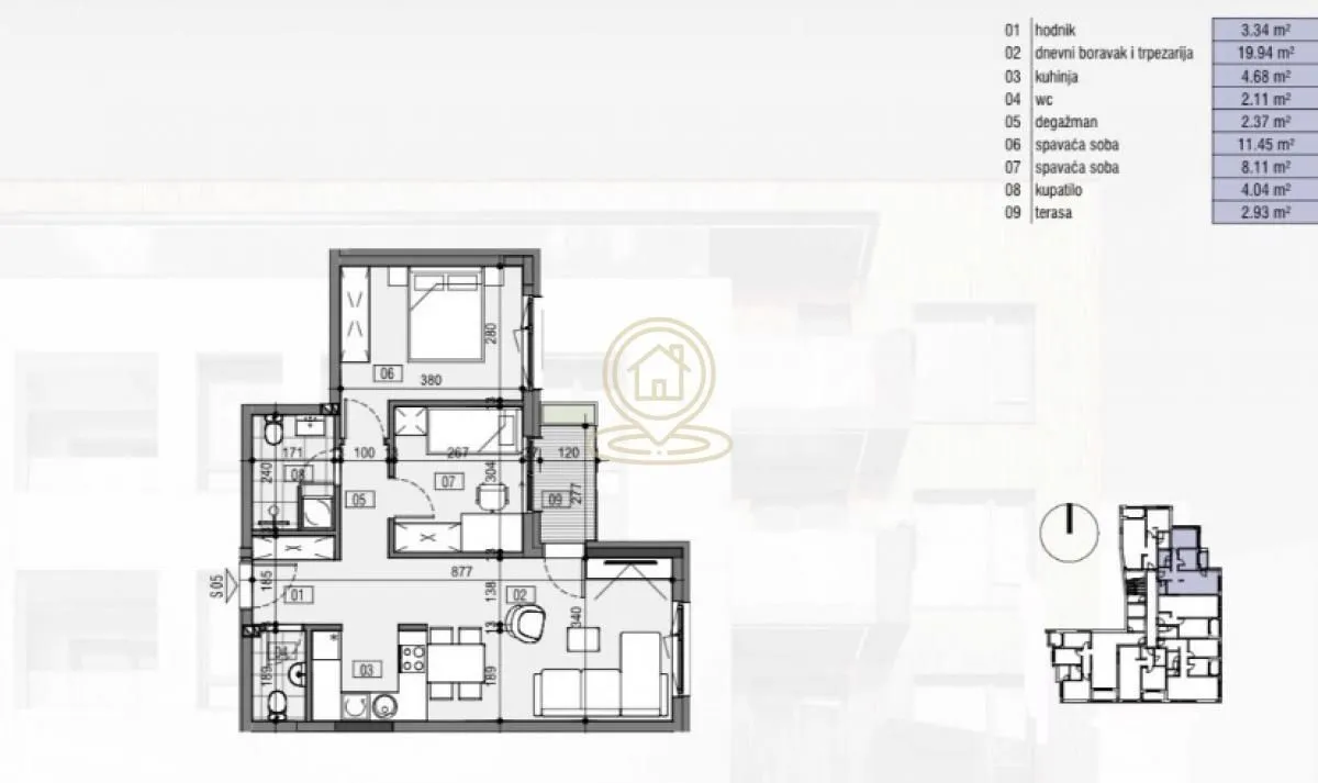 Prodaja, trosoban stan, 59m², Palilula, Niš