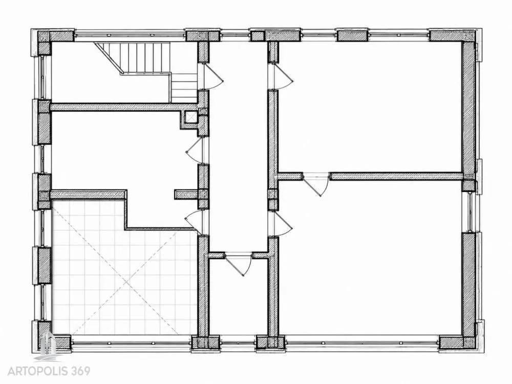 Black and white floor plan of the property showing the room layout.