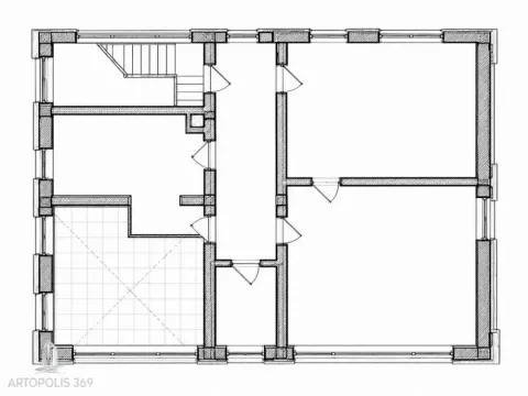 Black and white floor plan of the property showing the room layout. - image 3