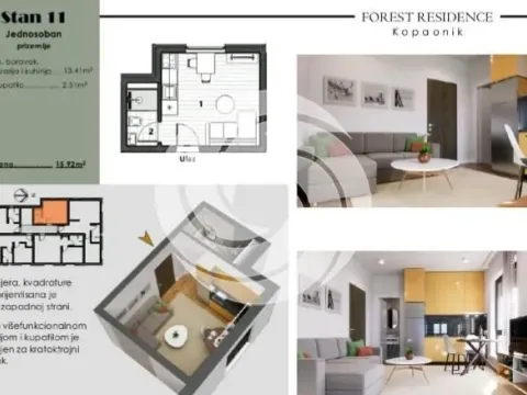 Sale, one bedroom apartment, 31m², Kraljevi Čardaci, Kopaonik - image 7