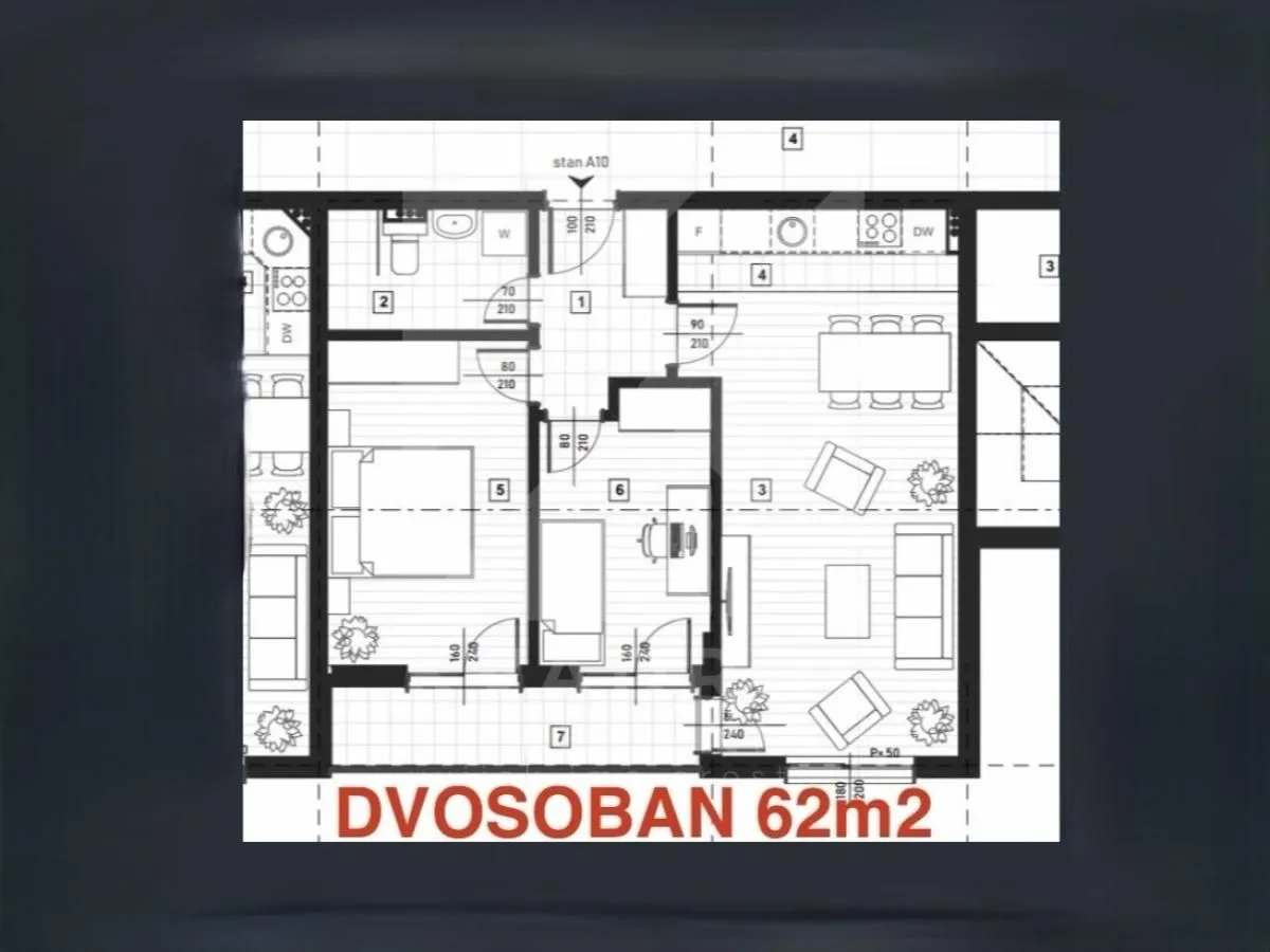 Prodaja, dvosoban stan, 62m², Zagorič, Podgorica