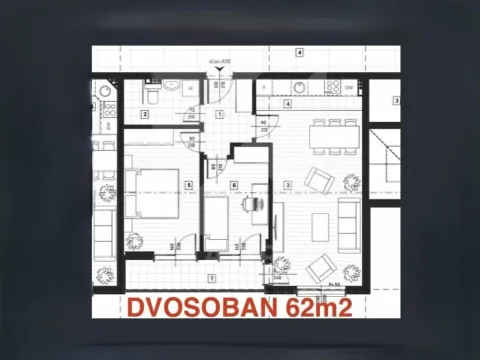Sale, two bedroom apartment, 62m², Zagorič, Podgorica - image 4