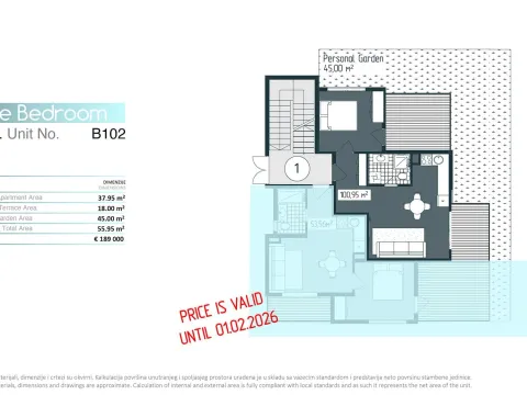 Sale, one bedroom apartment, 42m², Donja Lastva, Tivat - image 7