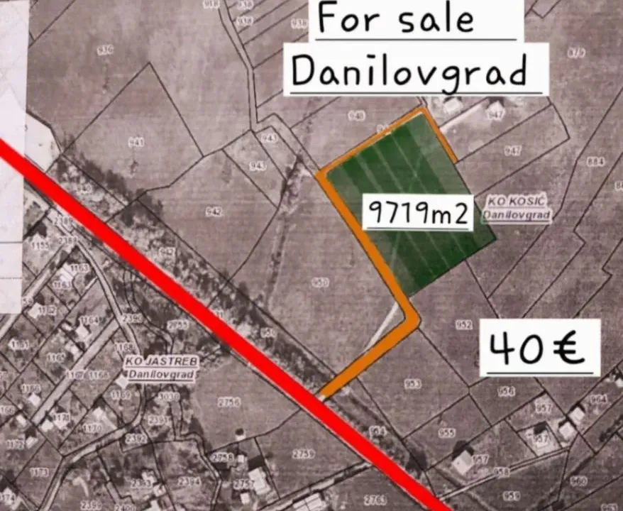 Sale, land lot, 9719m², Kosić, Danilovgrad
